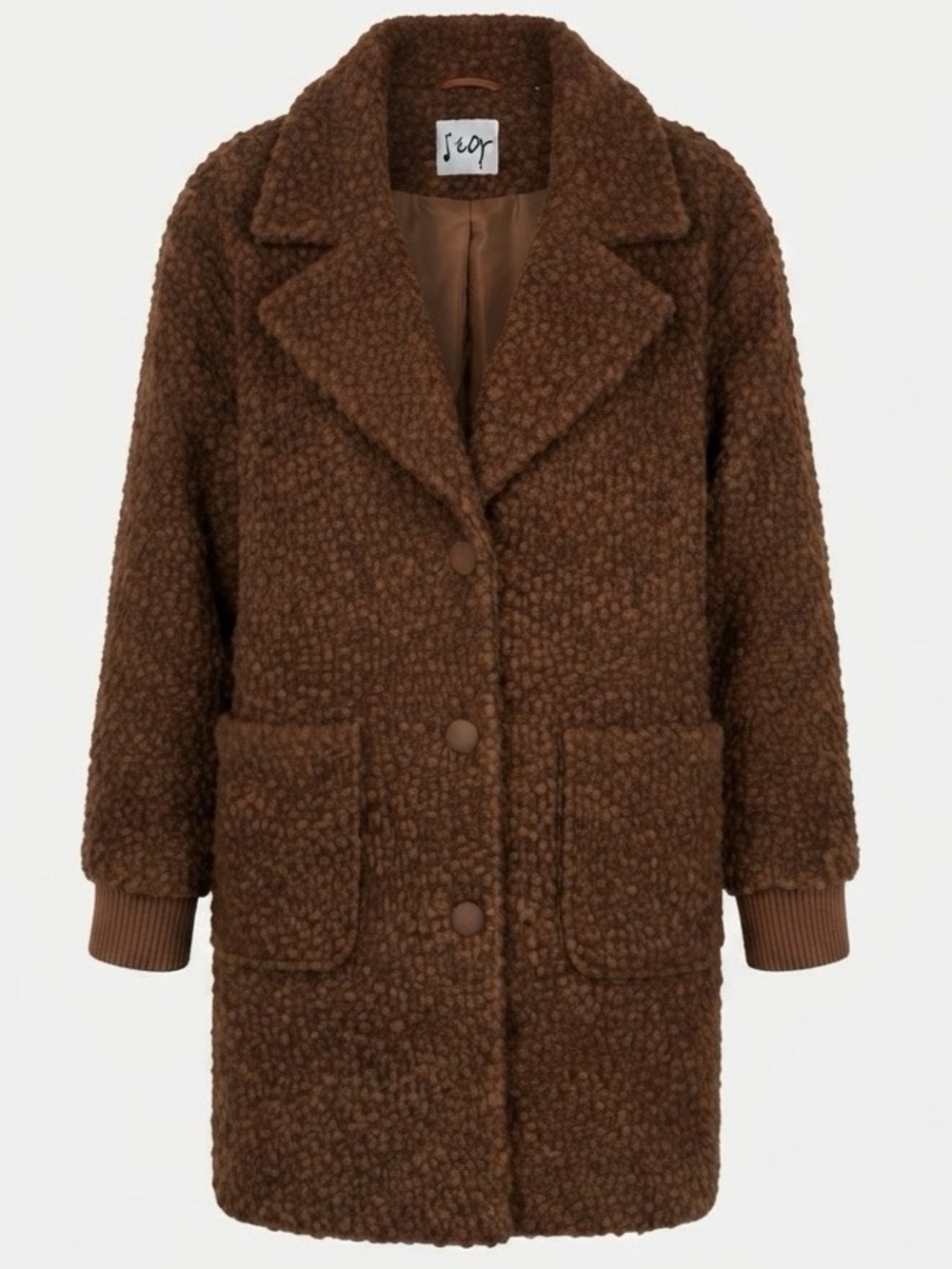 Brown Teddy Coat - Women's Jacket Size S-M
